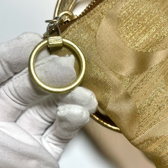 Coach Poppy Gold Signature Tote Bag With Two Original Hangtags - Picture 8 of 17